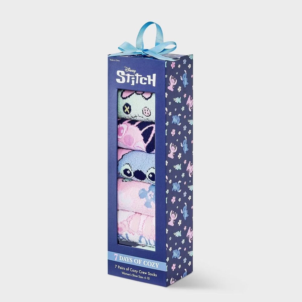 Disney Lilo & Stitch 7 Days of Cozy Crew Socks Gift Box